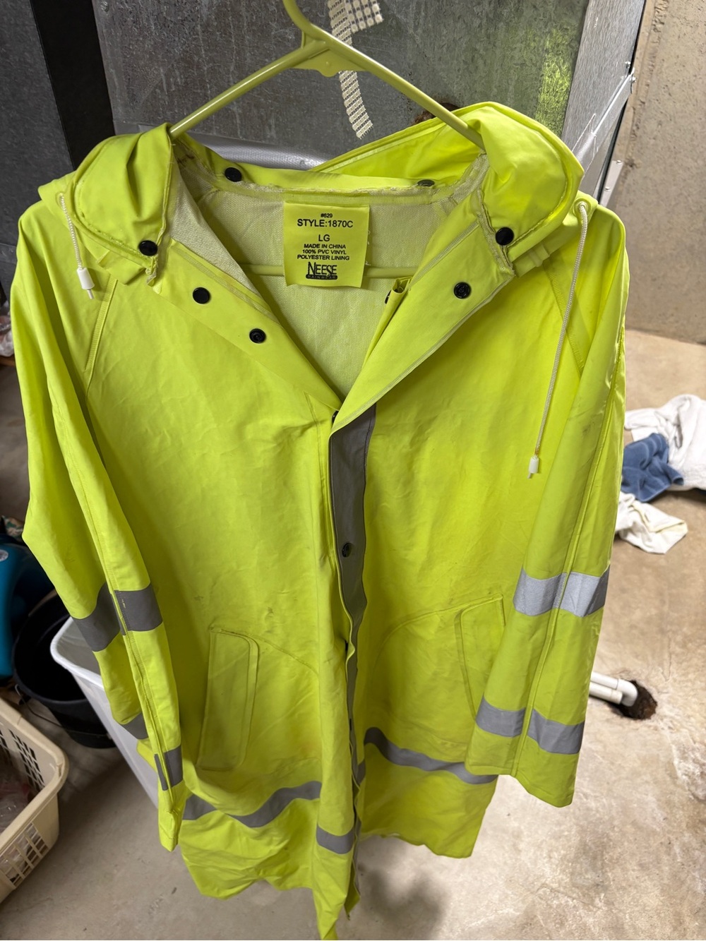 High-Visibility Rain Coat - Lime Yellow